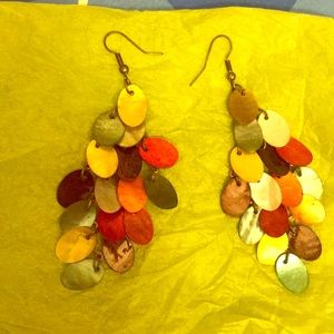 Vintage chandelier earrings metallic